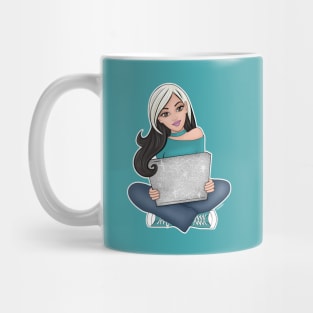 Girl with laptop Mug